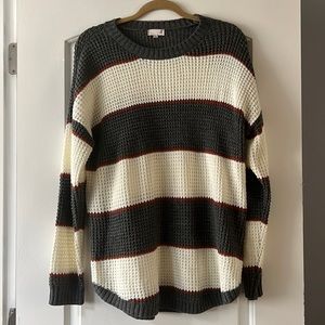 striped chunky sweater.